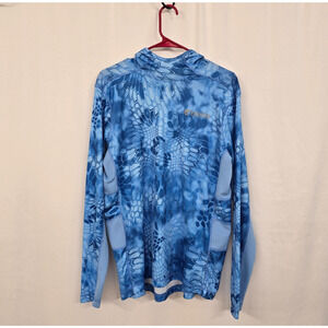 Paramount FIN-ERIC Performance Fishing Hoodie Men's L Blue Geo Kryptek EUC